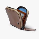 Bellroy Folio Mini wallet in Hazelnut leather with multiple card slots and a sleek, compact design.