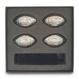 Men's Republic Footy Ball ice cubes set with four stainless steel pieces, designed for chilling beverages in style.