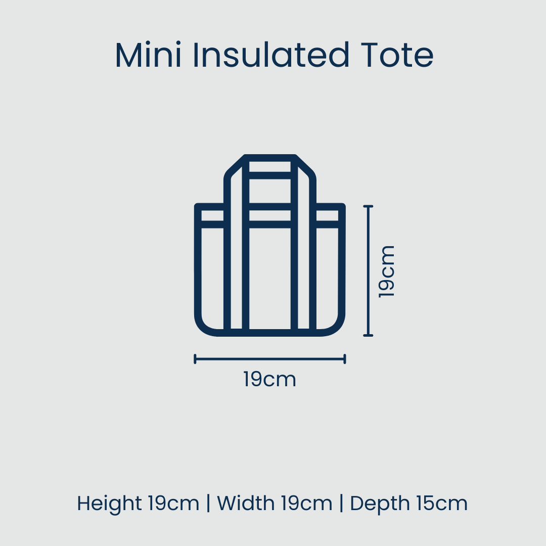 Project Ten Posy Mini Insulated Tote bag with floral pattern and compact design, perfect for carrying small items and keeping them cool.