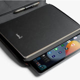 Bellroy Tokyo Folio 12.9-inch Raven leather tablet case with card slots and sleek design.