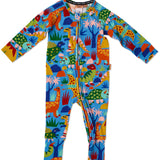 Kip & Co Dinosaur Roar Organic Long Sleeve Zip Romper