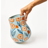 Jones & Co blue Juniper Vase featuring a sleek, modern design with elegant curves and a glossy finish.