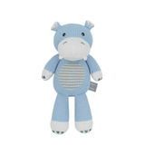 Living Textiles Henry the Hippo knitted toy, soft and plush stuffed animal with a friendly face and textured knit details.