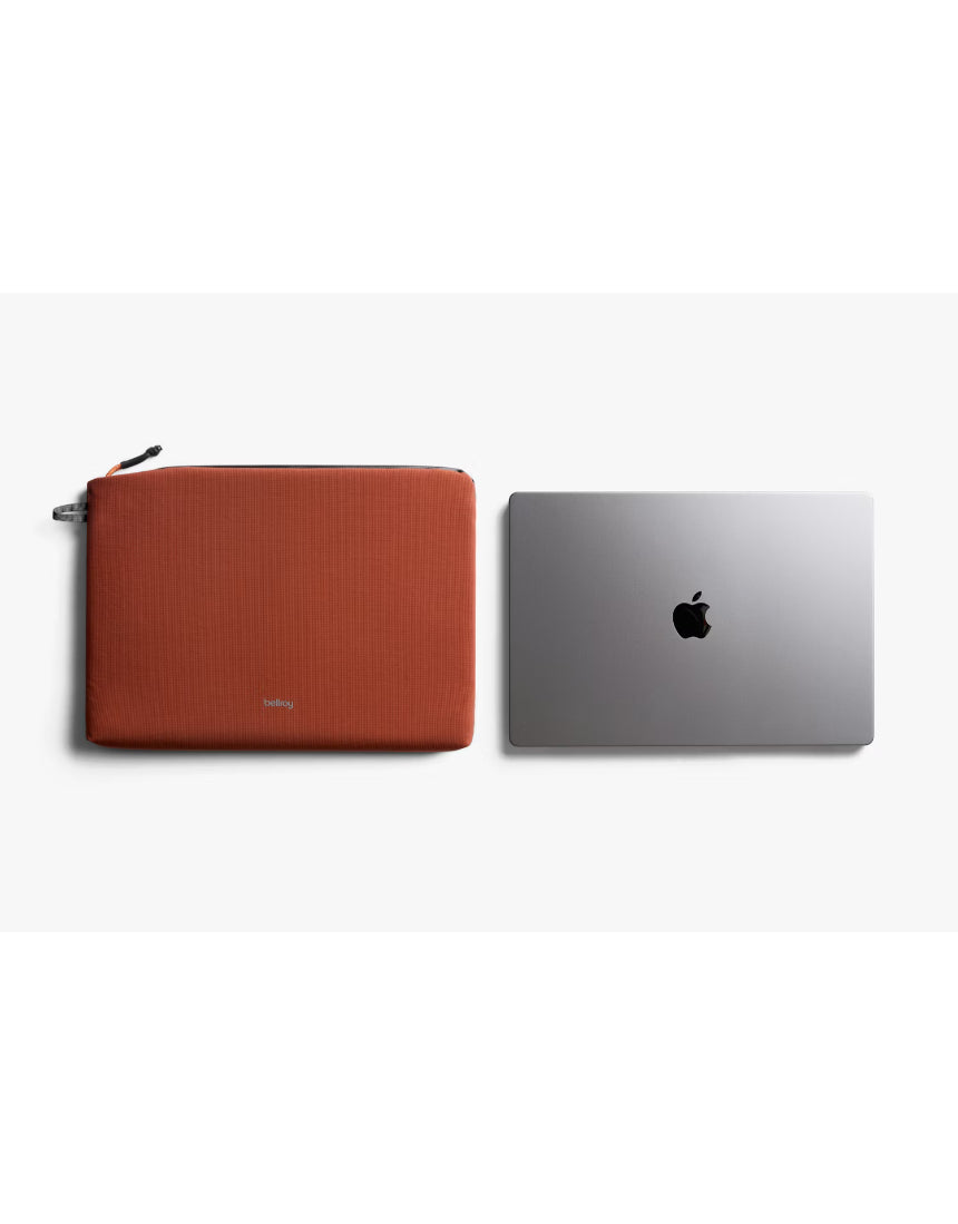 Bellroy Lite 14-inch Clay laptop sleeve with sleek design and padded interior for protecting a 14-inch laptop.