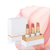 Lük Beautifood Lip Nourish Trio with three natural nude lip balms in sleek packaging, perfect for moisturizing and enhancing lips.