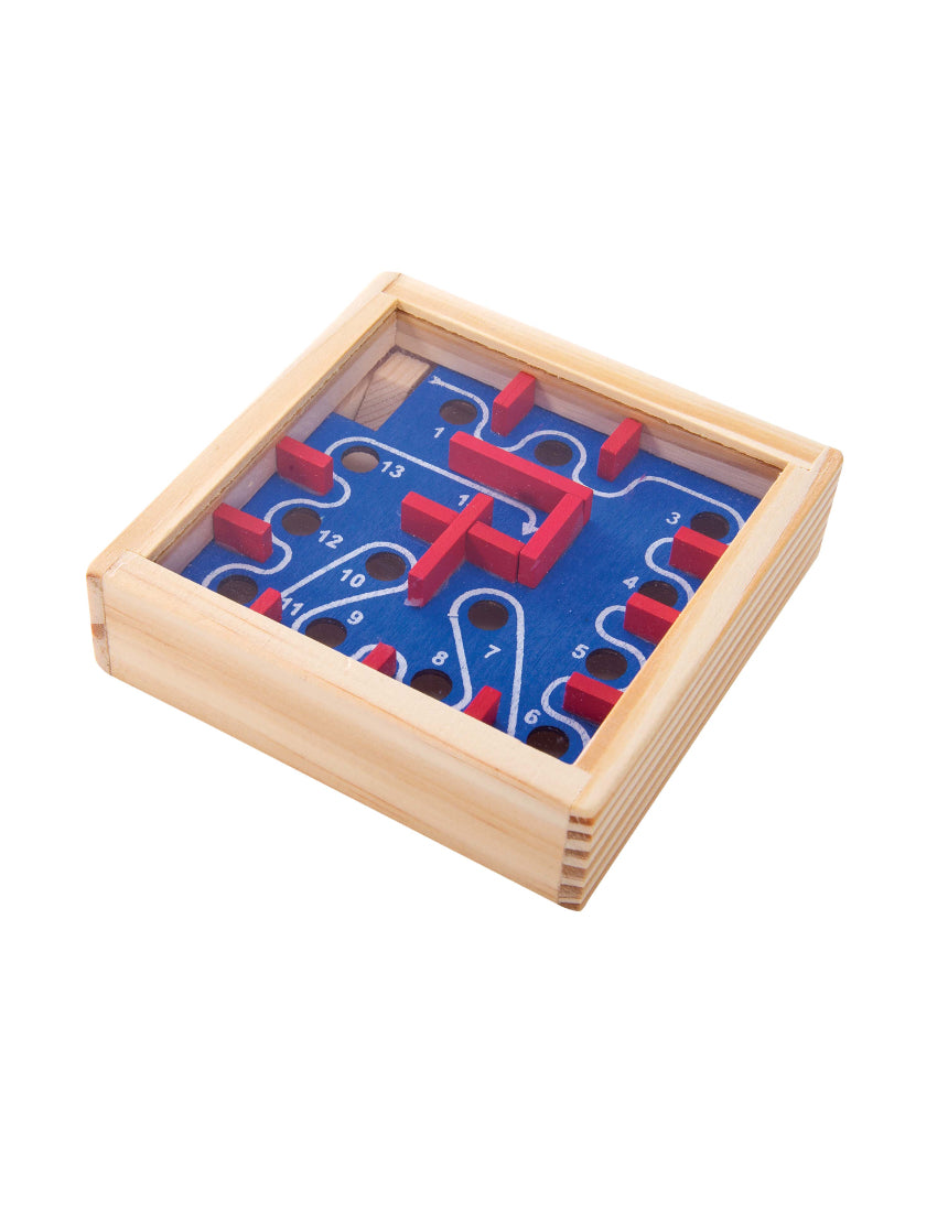 Assorted classic wooden maze games by isAlbi, featuring colorful, handcrafted wooden puzzles for children and adults.