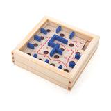Assorted isAlbi classic wooden maze game with colorful wooden maze puzzles for children.