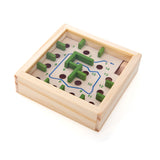 Assorted classic wooden maze games by isAlbi with colorful paths and wooden frames, perfect for kids and family play.