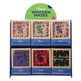 Assorted classic wooden maze games by isAlbi with colorful twisting paths for kids and adults to solve and enjoy.