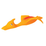 Colorful dinosaur slingshot set with two assorted toy slingshots and dinosaur designs, suitable for children.