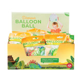 Colorful dinosaur-shaped balloon balls toy by isAlbi, featuring various fun dinosaur designs for kids' play.