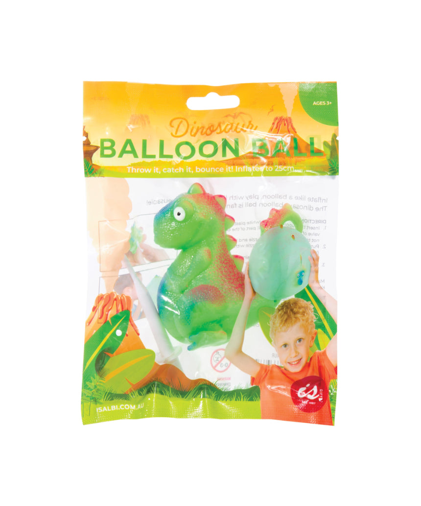 Colorful dinosaur-shaped balloon balls toy from isAlbi, assorted bright colors, perfect for kids' play and party decorations.