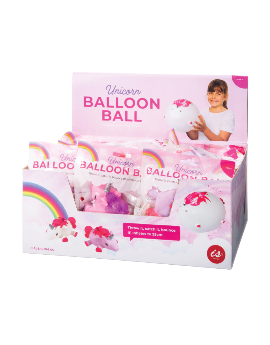 Colorful unicorn-shaped balloon balls toy by isAlbi, featuring bright, playful designs perfect for kids' play and celebrations.