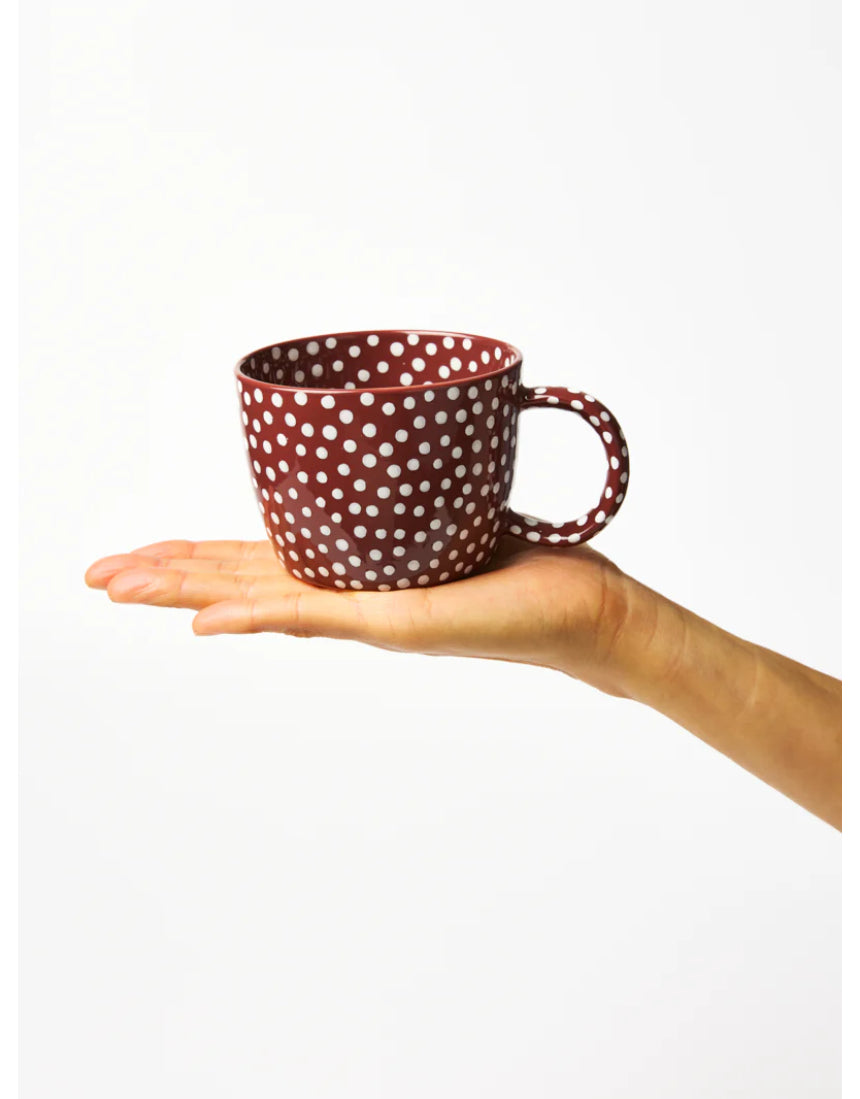 Jones & Co Chino Mug Mahogany Sprinkle featuring a warm brown ceramic mug with a textured finish.