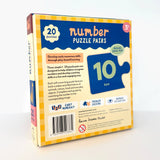 Lauren Sissons Studio Number Puzzle Pairs showcasing colorful, interlocking wooden number pieces for educational play.