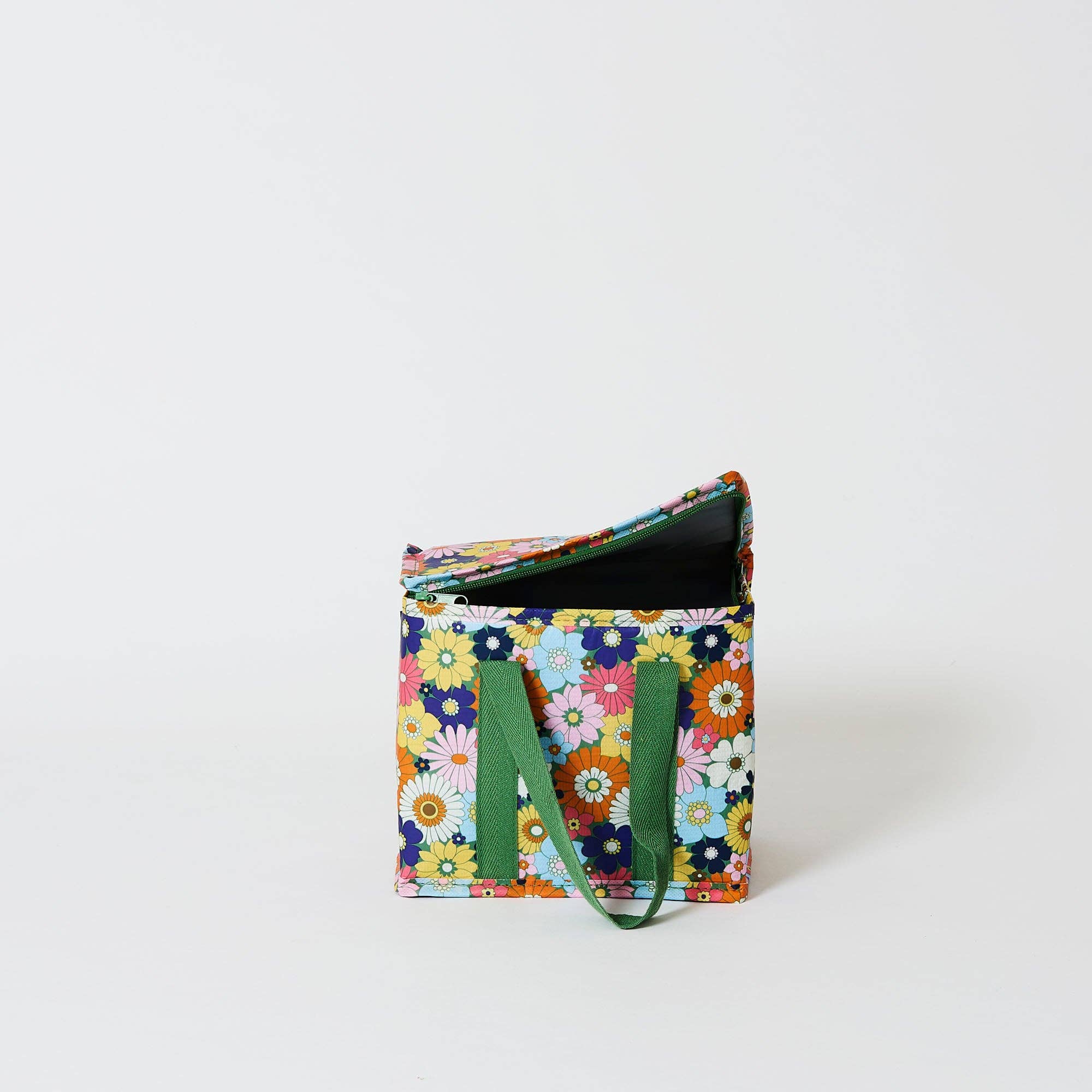 Project Ten Posy Mini Insulated Tote bag with colorful floral pattern and sturdy handles for keeping food fresh.
