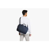 Bellroy Via Work Bag in navy, featuring sleek design with multiple compartments and leather accents for professional use.