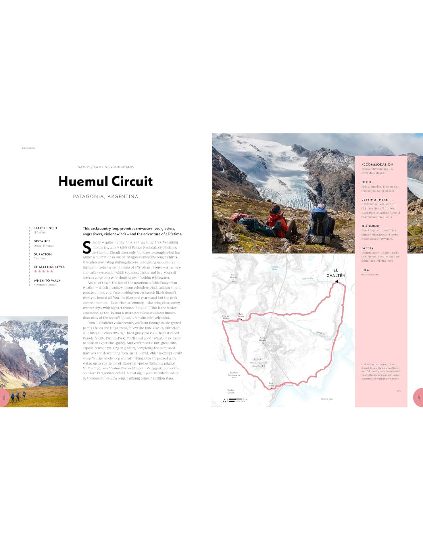Brumby Sunstate Lonely Planet hiking guidebook open to a page with scenic mountain trail images and route suggestions.