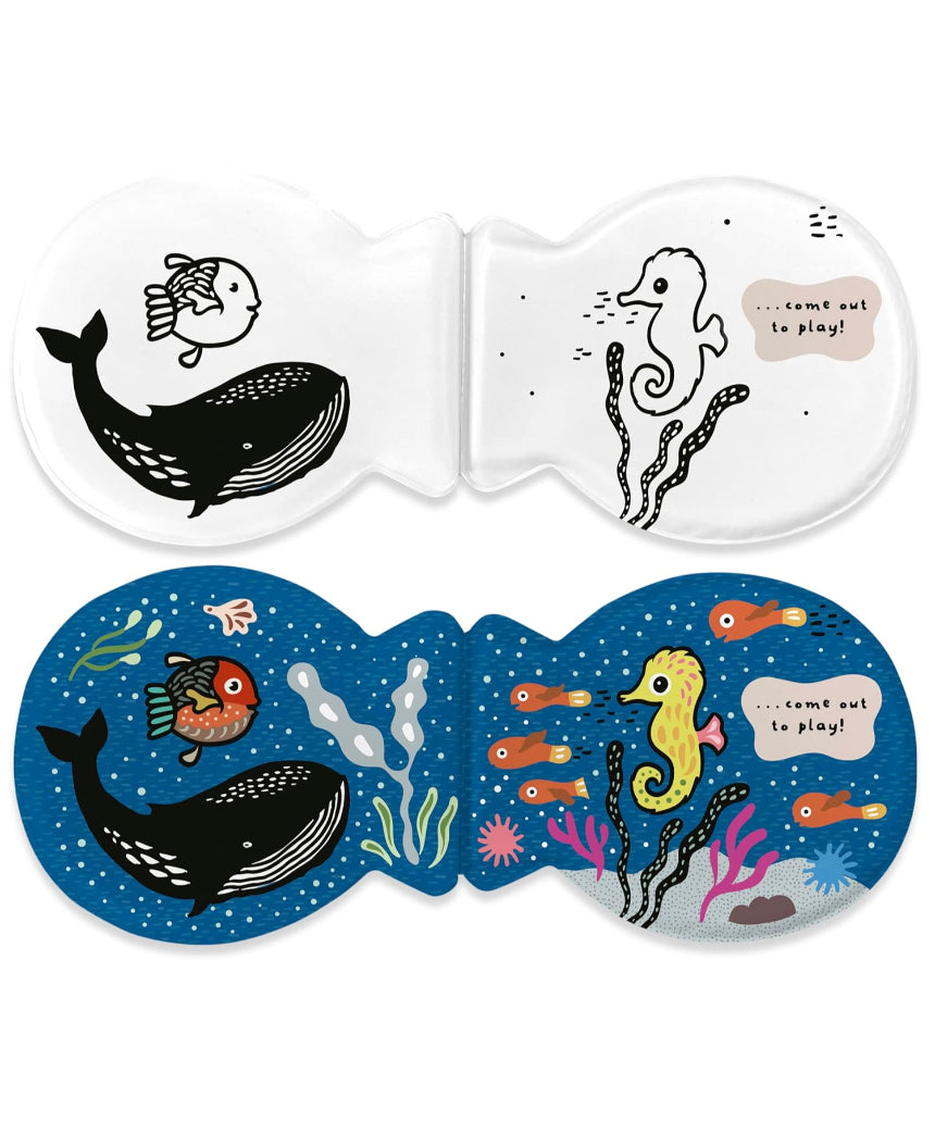 Brumby Sunstate Fish and Friends bath book showing colorful underwater illustrations for children to enjoy during bath time.