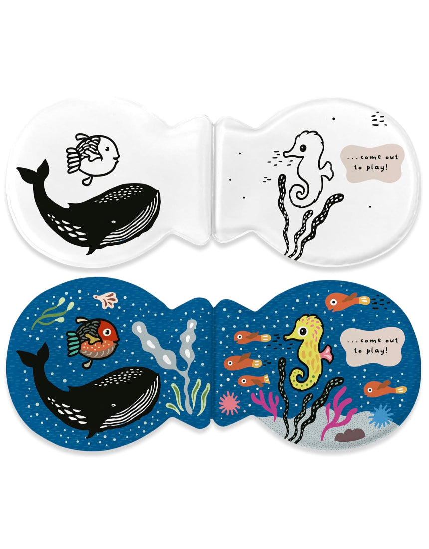 Brumby Sunstate Fish and Friends bath book showing colorful underwater illustrations for children to enjoy during bath time.
