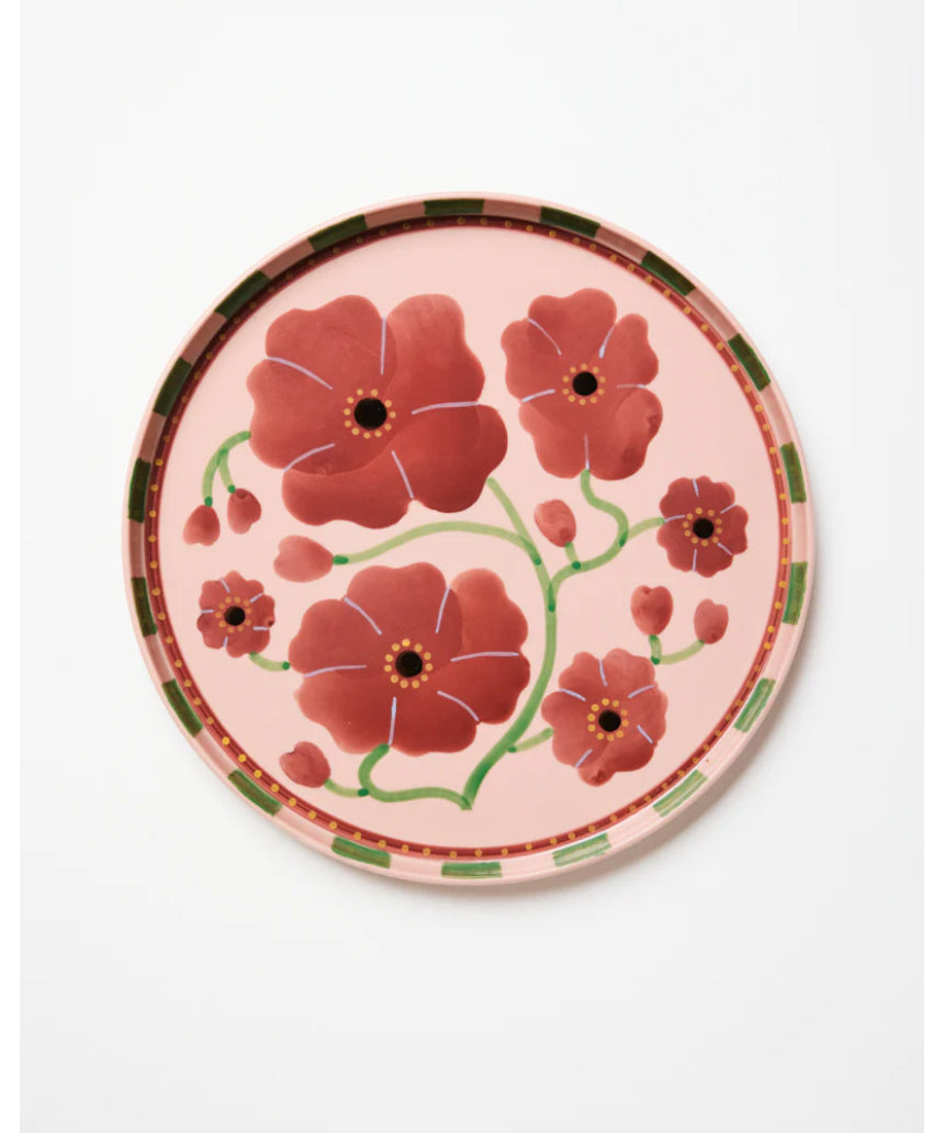 Jones & Co Bloomie platter featuring a floral design with vibrant colors and elegant ceramic craftsmanship.