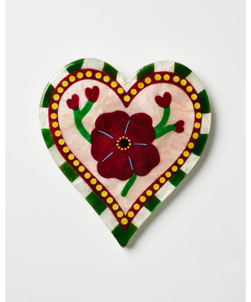 Jones & Co Bloom Nouveau Wine Heart wall decor featuring a floral design with wine motif in vibrant colors.
