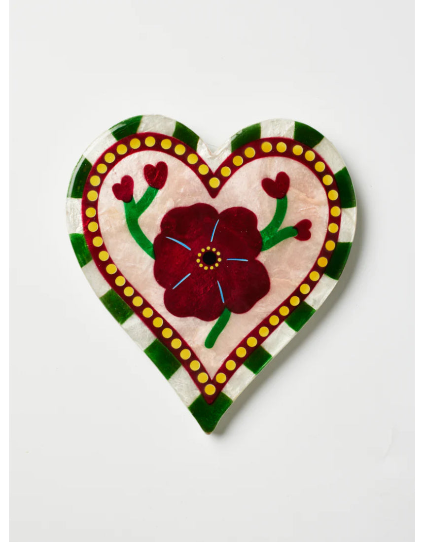 Jones & Co Bloom Nouveau Wine Heart wall decor featuring a floral design with wine motif in vibrant colors.