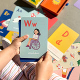Illustrated alphabet flashcards by Lauren Sissons Studio featuring colorful, engaging A-Z letter designs for children.