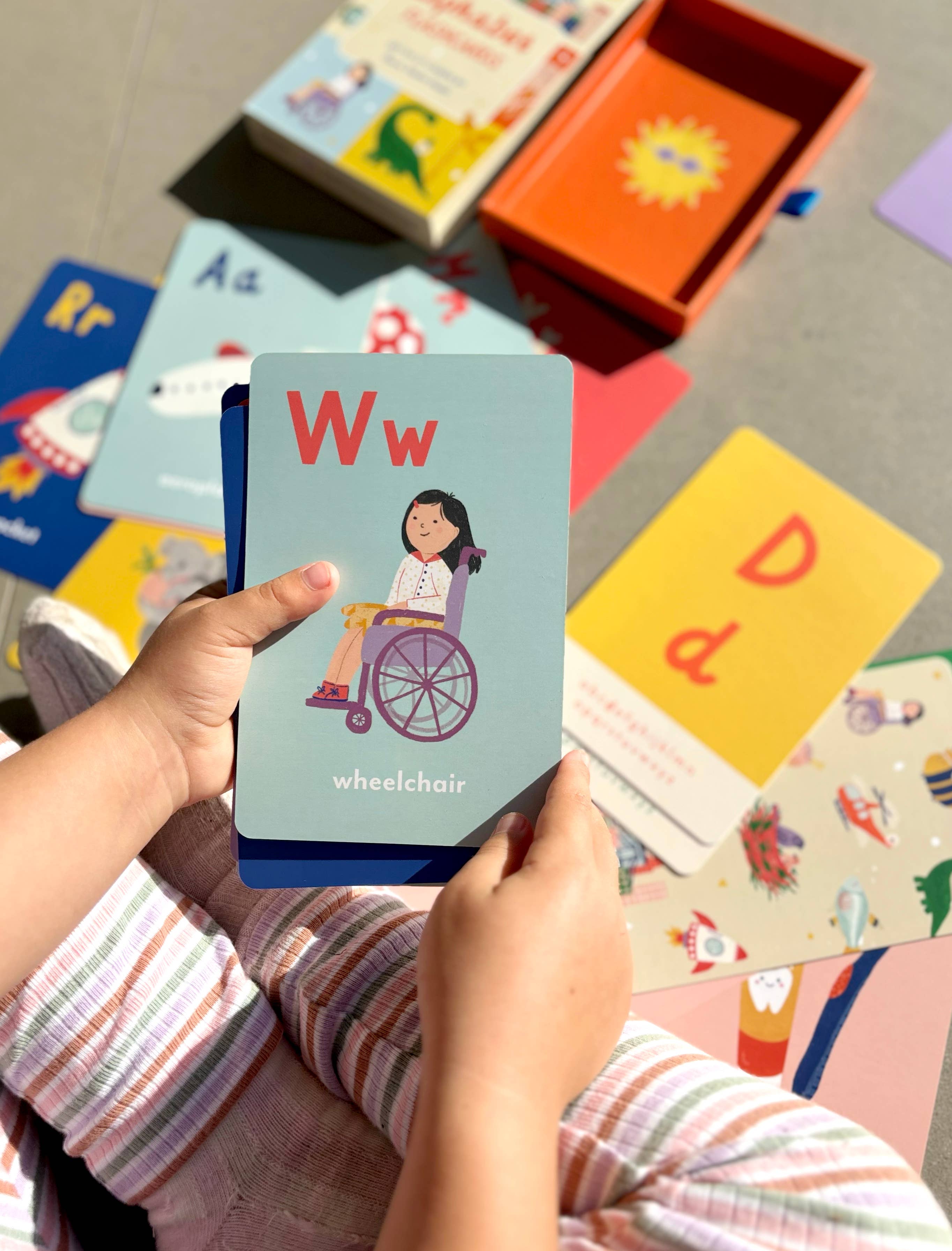 Illustrated alphabet flashcards by Lauren Sissons Studio featuring colorful, engaging A-Z letter designs for children.