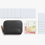 Bellroy Folio Mini wallet in charcoal cobalt with card slots and cash sleeve, compact and stylish leather wallet.