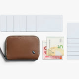 Bellroy Folio Mini wallet in Hazelnut leather with card slots and cash pocket, compact and stylish men's accessory.