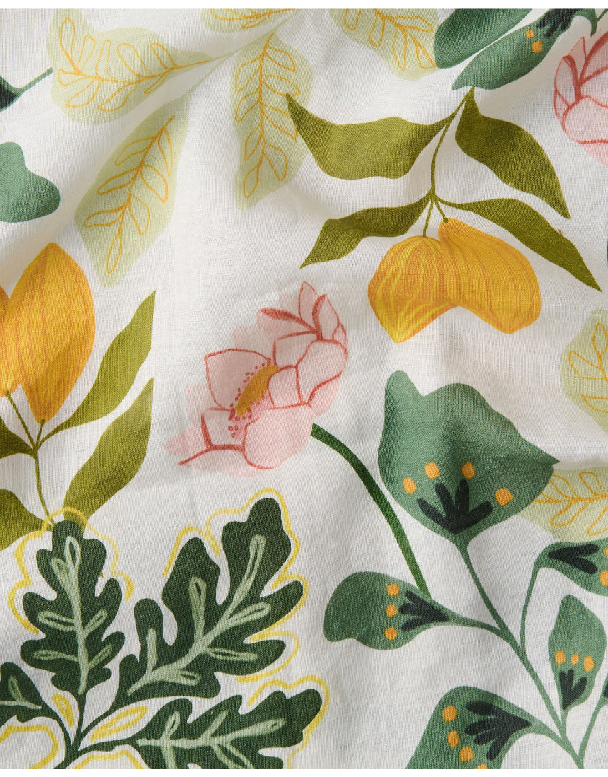 Kip & Co Wander rectangular tablecloth with vibrant, colorful pattern, perfect for adding style to dining or outdoor tables.