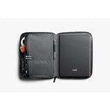 Bellroy Tokyo Folio 12.9 inch Raven leather tablet case with multiple compartments and sleek design.