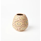 Jones & Co Pollen Vase Pink Eyes featuring a vibrant pink floral design and elegant shape, perfect for decorative floral arrangements.