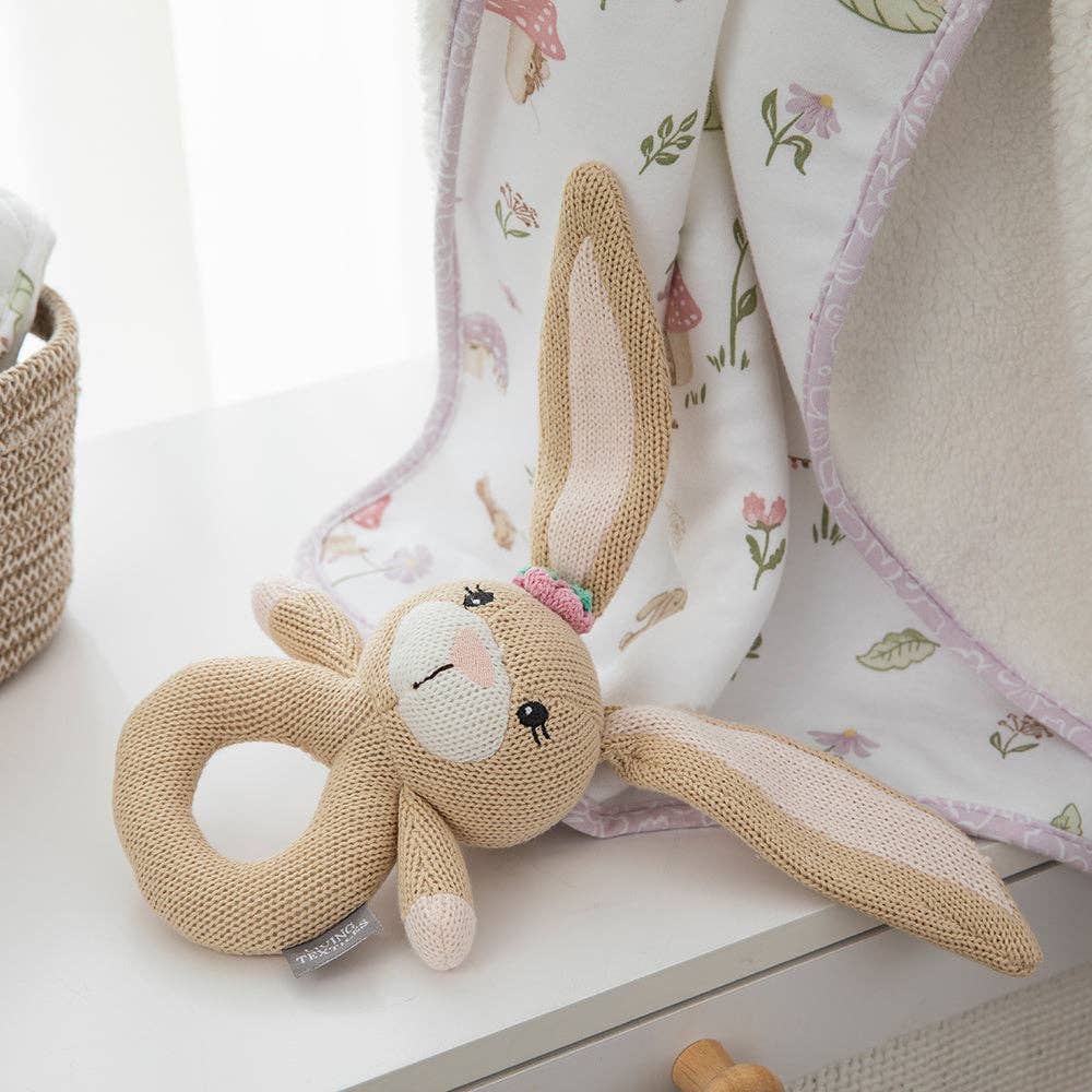 Living Textiles Jersey Sherpa Pram Blanket in Whimsical Wonderland with soft, cozy fabric and whimsical printed design for babies.