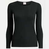 Dark pine Elk Merino long sleeve top made from soft, warm wool fabric, displayed flat on a plain background.