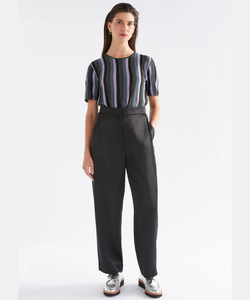 Black Elk Este Pant, stylish men's pants with a tailored fit, made by Elk, shown on a neutral background.