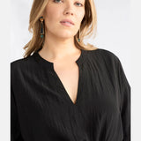 Black Elk Kysten Dress made of soft fabric, featuring a relaxed fit and stylish design perfect for casual or dressy occasions.