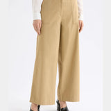Elk Kudel Pant in almond color, stylish women's clothing with a relaxed fit and comfortable fabric, shown on a model.