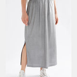 Silver Elk Maail skirt with a flowing design, shown on a model, showcasing stylish clothing from the Elk brand.