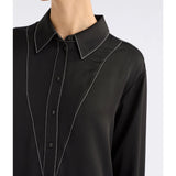 Elk Famke black dress, stylish clothing with a fitted silhouette and elegant design, shown on a model.
