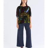 ELK The Label Reihen Top in Stribe Burnout, featuring a stylish, casual women's tops design with a textured burnout fabric.