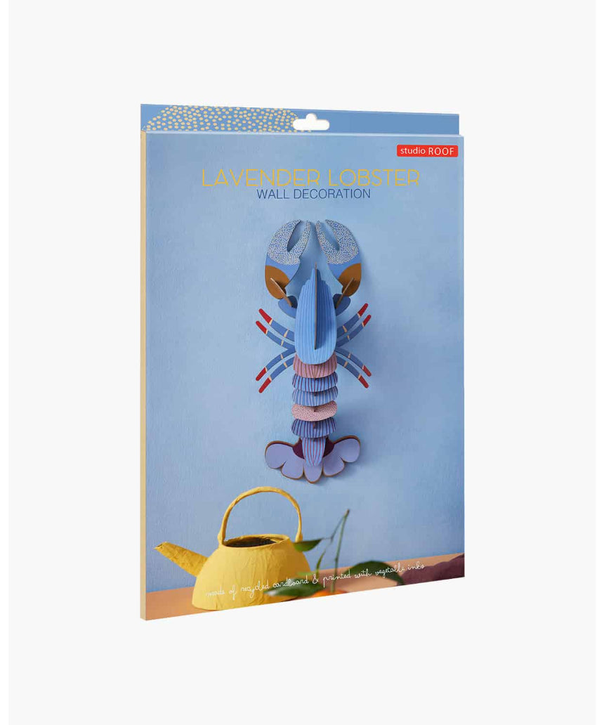 A4 lavender wall decor art featuring a lobster design by Studio Roof, perfect for modern home or office decoration.