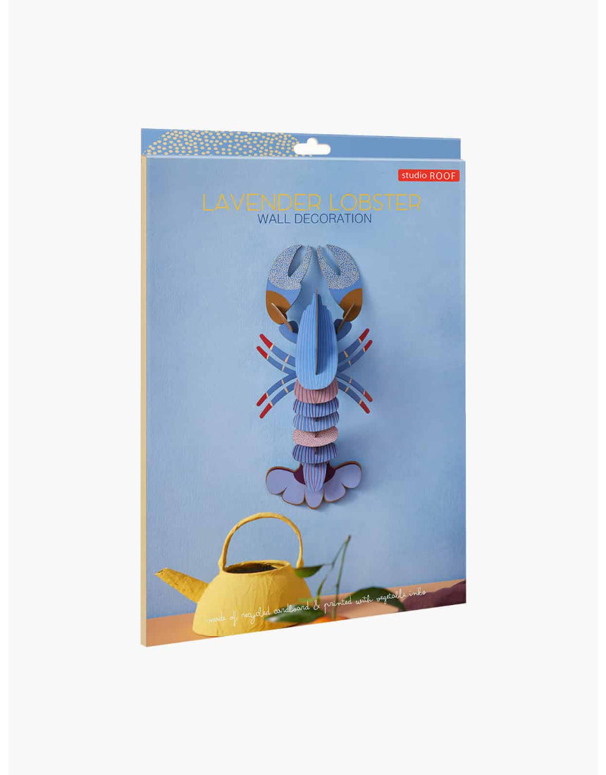 A4 lavender wall decor art featuring a lobster design by Studio Roof, perfect for modern home or office decoration.
