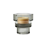 Areaware grey terrace candle holder with a modern, minimalist design featuring a wide base and sleek, cylindrical shape.