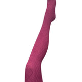 Aran Claret Cashmere Blend Tights by Tightology, close-up of soft, textured tights with a rich red color.