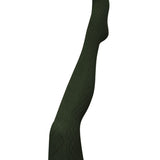 Green Aran Cashmere Blend Tights by Tightology, close-up of soft, cozy knit fabric and fitted design for comfortable wear.
