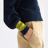 Elk Illsta Celery cuff bracelet featuring a sleek, modern design with a vibrant green color and smooth finish.