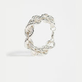 Elk silver Reppen bracelet featuring a sleek, modern bangle design in polished silver.