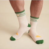 Banabae Coach Organic Cotton Crew Socks in black, featuring a comfortable fit and stylish design, perfect for everyday wear.